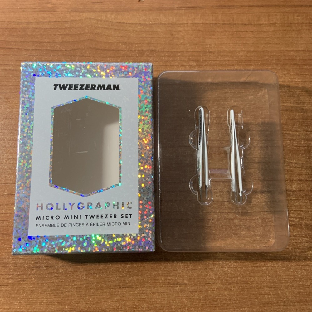 Tweezerman Hollygraphic Micro Mini Slant & Point Tweezer 2 Piece Set